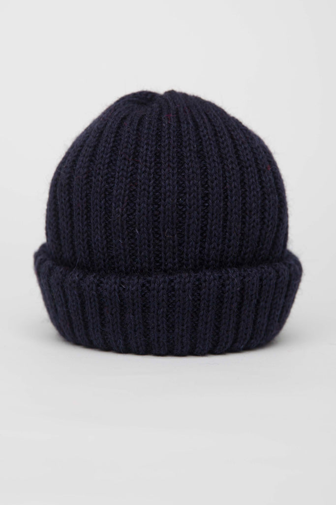 Navy Dobbo (short knitted beanie)