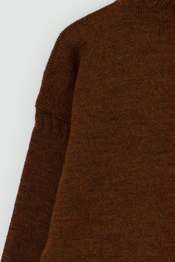 Sleeve detail on a Cinnamon Traditional Guernsey
