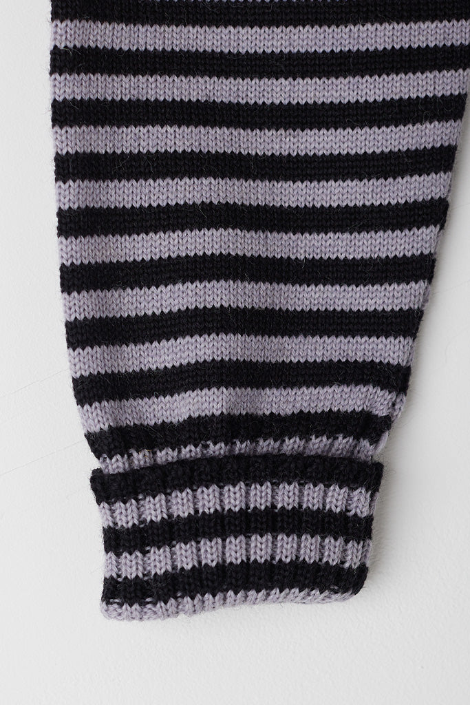 Men's Black & Fog Striped Traditional Guernsey Jumper LIMITED EDITION