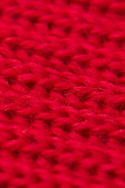 Rolled Red Knitted Scarf