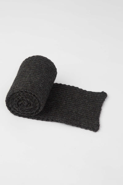 Dark Charcoal Grey scarf rolled up