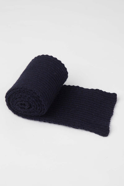 Rolled up Navy Knitted Scarf
