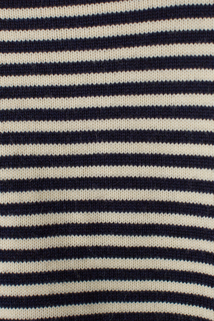 Navy & Cream Striped Rocquaine Guernsey Jumper